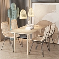 Nordic Dining Table and Chair Combination 3d model