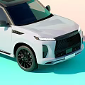White Infiniti SUV with Black Roof Modern Exterior and Black Alloy Wheels