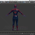 Game Movie Character SpiderMan 3D Model Red and Blue Costume with Spider Emblem Standing