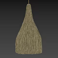 Cream Colored Modern Minimalist Chandeliers With Feather Texture On Black Background