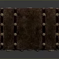 Vintage Leather Trunk With Brass Latches Rivets And Retro Texture