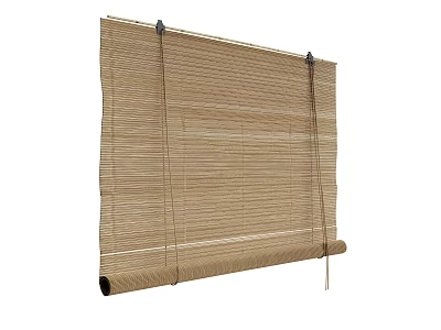 Natural Bamboo Roller Blinds With Rustic Design For Home Window Decor And Light Filtering 3d model
