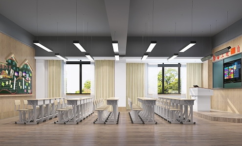 modern classroom 3d model