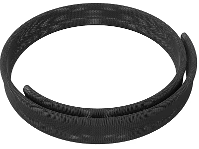 Black Circular Textured Decorative Band With Intricate Patterned Loop Design 3d model