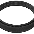 Black Circular Textured Decorative Band With Intricate Patterned Loop Design