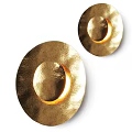 Elegant Gold Circular Wall Lights With Hammered Texture And Warm Illumination 3d model