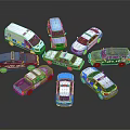 Various Police Car Models With Different Designs And Styles On 3d model