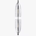 Modern Glass Pendant Lights With Spherical Oval Shapes And Metal Frame Design