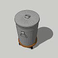 Public Trash Can With Wheels And Secure Lid For Urban Public Areas