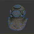 Weapon Style Vintage Diver Helmet With Circular Glass Windows And Metal Bolts