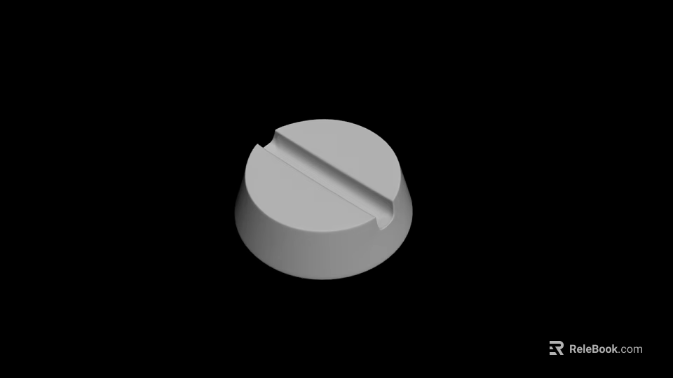 Industrial Equipment Durable White Circular Knob With Central Groove Design 3d model 