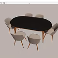 Modern Round Table and Chair Set with Metal Legs and Light Gray Fabric Seats