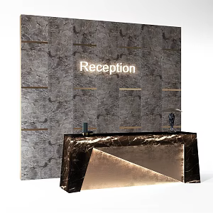 Modern reception desk Front desk Background reception desk 3d model
