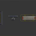 Industrial Equipment Collection Featuring Support Stand Platform And Long Strip Device