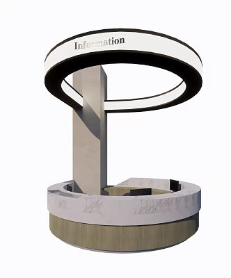 Modern reception desk shopping guide desk 3d model
