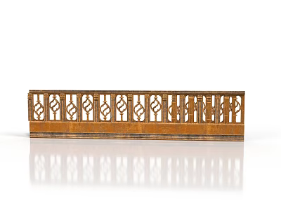 Decorative Wooden Railing With Hollow Carved Pattern For Home Daily Life Product 3d model