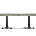 Sleek Modern Dining Table With Marble Top And Metal Base Design Features 3d model