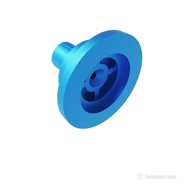 Blue 3D Printed Mechanical Component With Intricate Inner Structure Design 3d model 