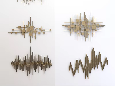 Modern Geometric Wall Decor With Abstract Metal Patterns And 3D Design Elements 3d model