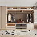 wardrobe open wardrobe door wardrobe combination 3d model