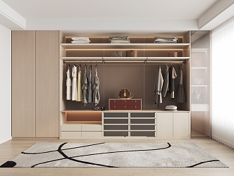 wardrobe open wardrobe door wardrobe combination 3d model