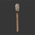 Household Mop With Cloth Wrapped Head And Wooden Handle For Daily Cleaning