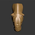 Golden Panther Head Sculpture With Detailed Facial Features And Shiny Surface