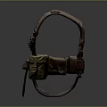 Brown And Green Tactical Vest With Multiple Pockets Straps And Utility Belt