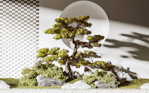 New Chinese landscape sketch pine landscape sketch 3d model