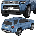 Blue Toyota SUV Modern Exterior Design With Two Angles View 3d model