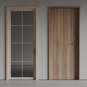 Modern GUBI door combination solid wood door bedroom door toilet door 3d model