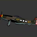Vintage Military Aerospace Model Airplane With Green Brown Red Paint And Star Stripe Insignia