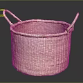 Durable Handwoven Round Storage Basket With Two Handles For Home Organizing
