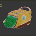 Modern Yellow Water Vehicle With Green Transparent Front and Circular Windows