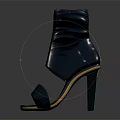 Fashionable Leather High Heel Sandals Featuring Open Toe And Ankle Strap Design