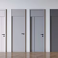 Modern Interior Hinged Doors In Various Colors With Simple Design And Wooden Floor