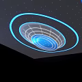 Modern LED Ceiling Light With Blue Ring Design And Starry Sky Lighting Effect 3d model
