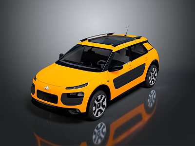 Yellow SUV Car With Black Roof Rack Alloy Wheels And Modern Design 3d model