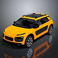 Yellow SUV Car With Black Roof Rack Alloy Wheels And Modern Design
