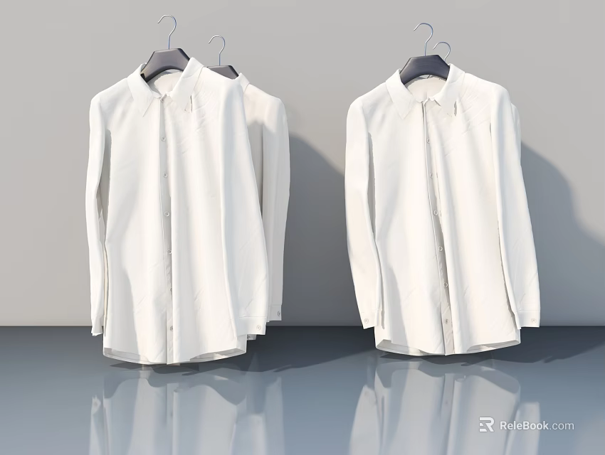 Modern White Hinged Door Design With Smooth Surface For Home Interior Use 3d model 