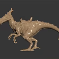 Detailed Dinosaur Sculpture with Saddle and Intricate 3D Carving Design Work