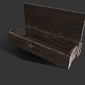 Vintage Wooden Box With Plank Construction And Metal Clasps On Gray Background
