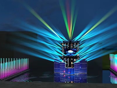 Commercial Lighting Equipment With Colorful Laser Beams For Stage And Outdoor Events 3d model