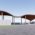Modern Pavilion Rest Frame Landscape Frame Rest Seat Outdoor Gallery Frame Landscape Pavilion 3d model
