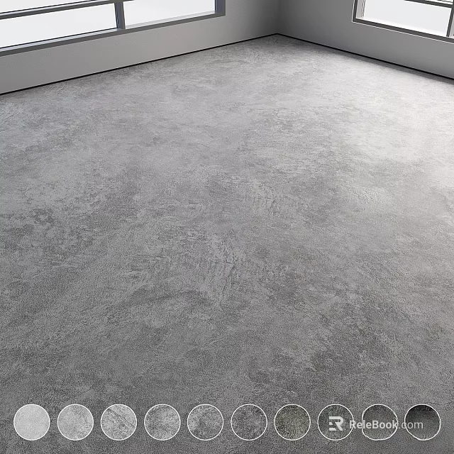Gray Cement Floor With Smooth Matte Texture And Durable Surface In Interior Design 3d model