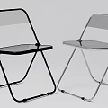 Folding Leisure Chairs With Transparent Seats And Black Silver Frame Designs