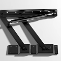 Black Metal Brackets In Different Angles With Mounting Holes For Furniture