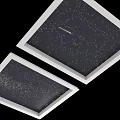 Modern Black Ceiling Panels With White Frame And Starry Light Dots 3d model