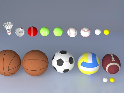 basketball football volleyball rugby badminton cricket tennis baseball table tennis golf ball ball wooden ball 3d model
