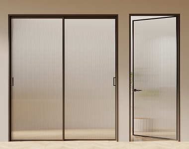 Modern Changhong glass sliding door frosted glass door glass single door 3d model